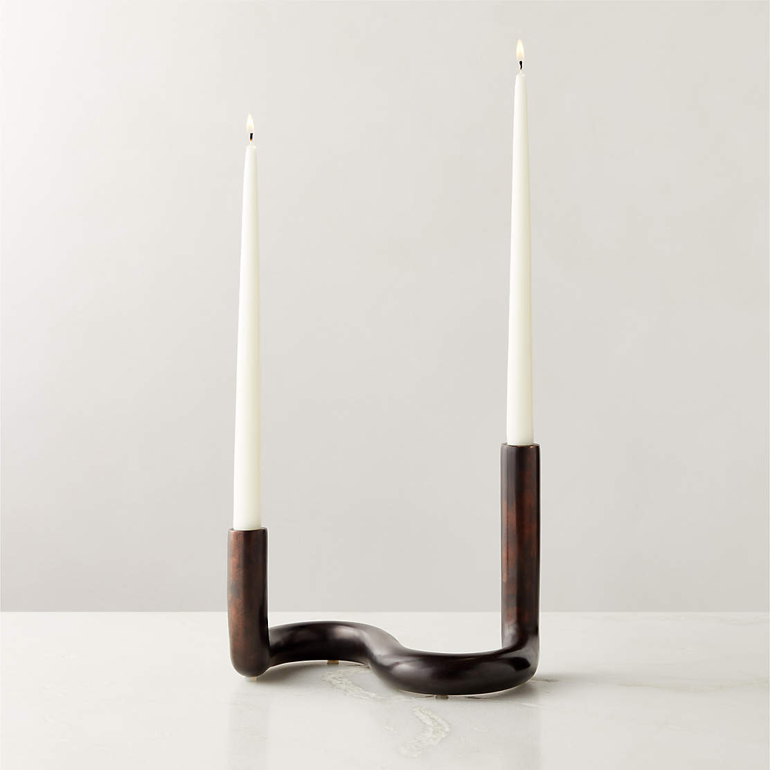 Cinq Black Multi Modern Taper Candle Holder CB2
