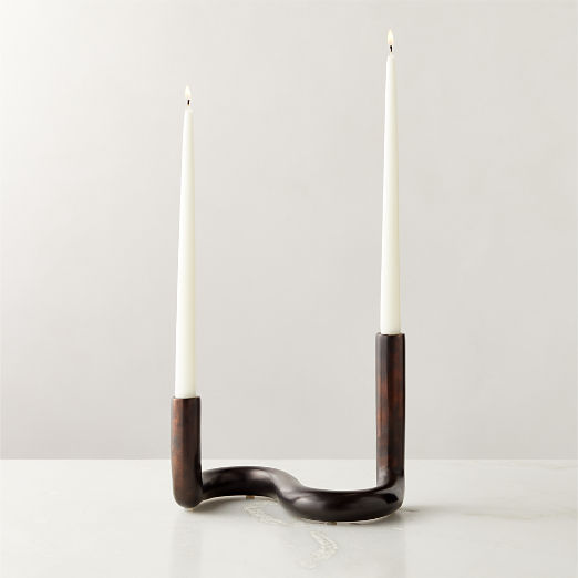 Freya Bronze Taper Candle Holder