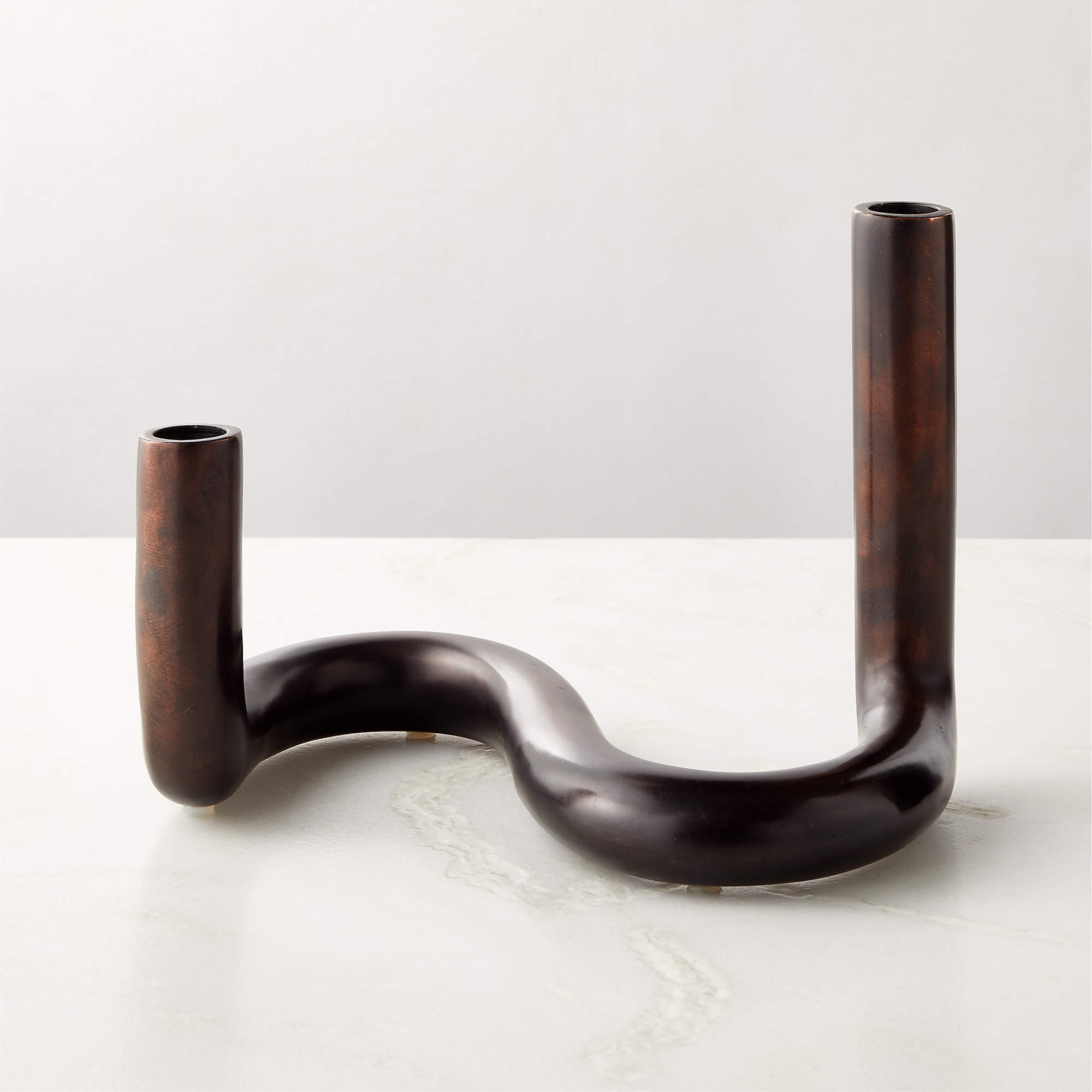 Freya Bronze Taper Candle Holder + Reviews CB2