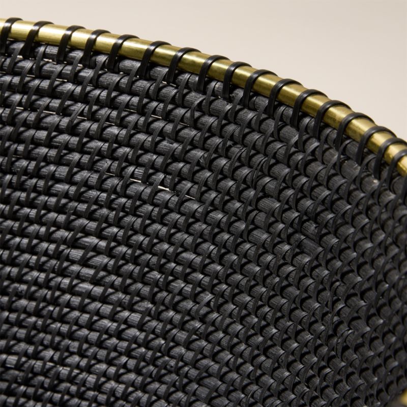 Frieze Handwoven Black Storage Basket with Brass Rim Wide - image 3 of 4