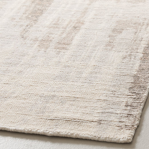 Frize Light Taupe and Cool Grey Wool and Viscose Area Rug 8'x10'