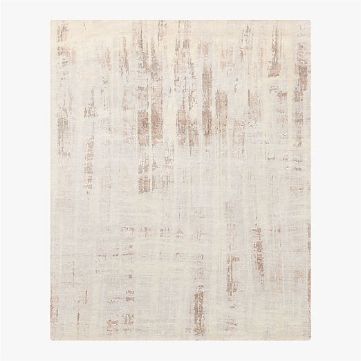 Frize Light Taupe and Cool Grey Wool and Viscose Area Rug