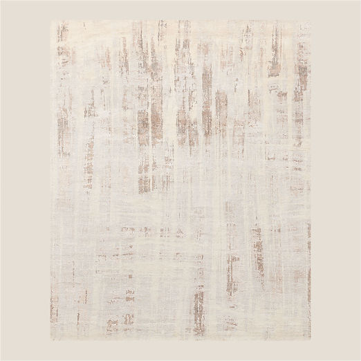 Frize Light Taupe and Cool Grey Wool and Viscose Area Rug