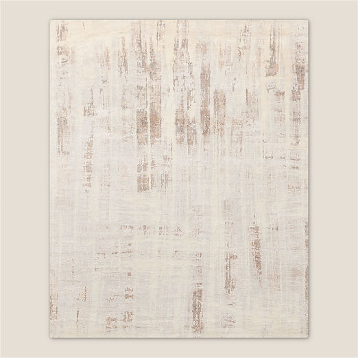 Frize Light Taupe and Cool Grey Wool and Viscose Area Rug 8'x10'