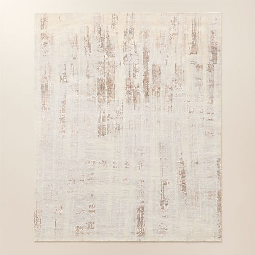 Frize Light Taupe and Cool Grey Wool and Viscose Area Rug