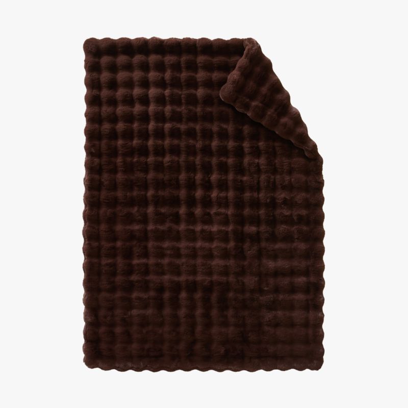 Farleigh Double-Sided Dark Brown Faux Fur Throw Pillow With Feather-Down Insert And Throw Blanket Set - image 5 of 7
