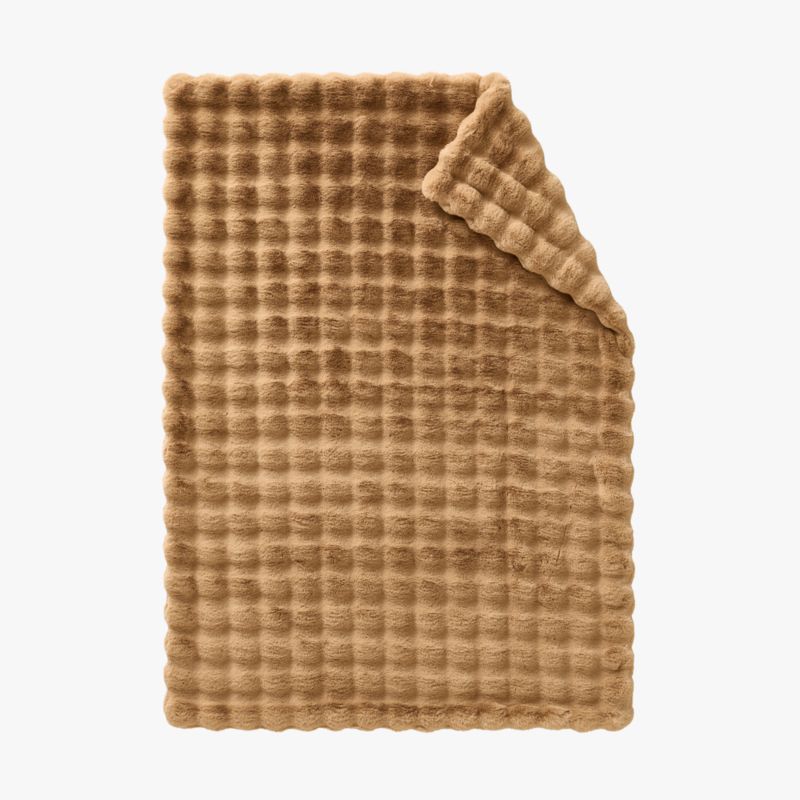 Farleigh Double-Sided Tan Faux Fur Throw Pillow Cover And Throw Blanket Set - image 5 of 8