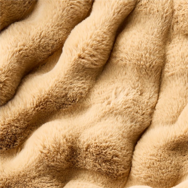 Farleigh Double-Sided Tan Faux Fur Throw Pillow Cover And Throw Blanket Set - image 2 of 8