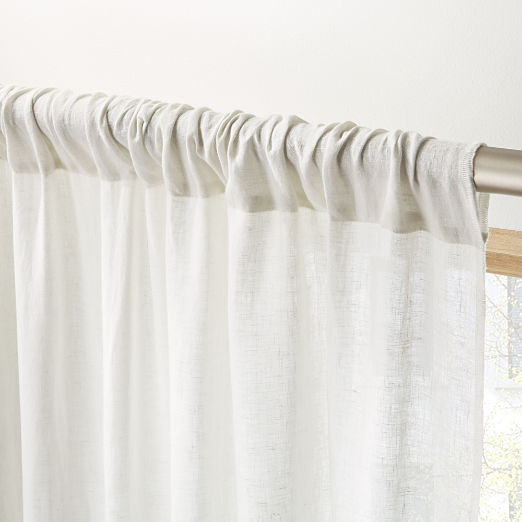 Silver Grey Linen Window Curtain Panel 48"x96"