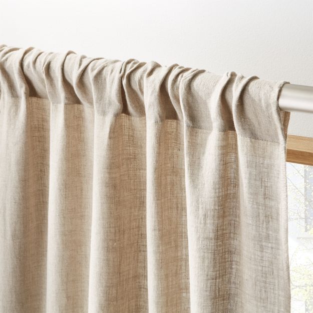 Natural Linen Curtain Panel 48"x108" + Reviews | CB2