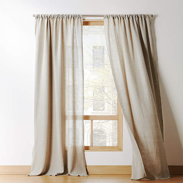 Natural Linen Curtain Panel 48 X108, Design Decor Curtains Belgian Linen