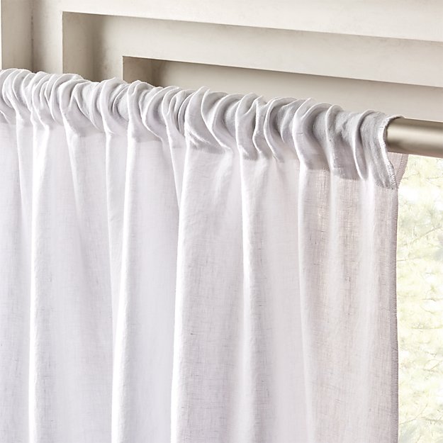 White Linen Curtain Panel 48