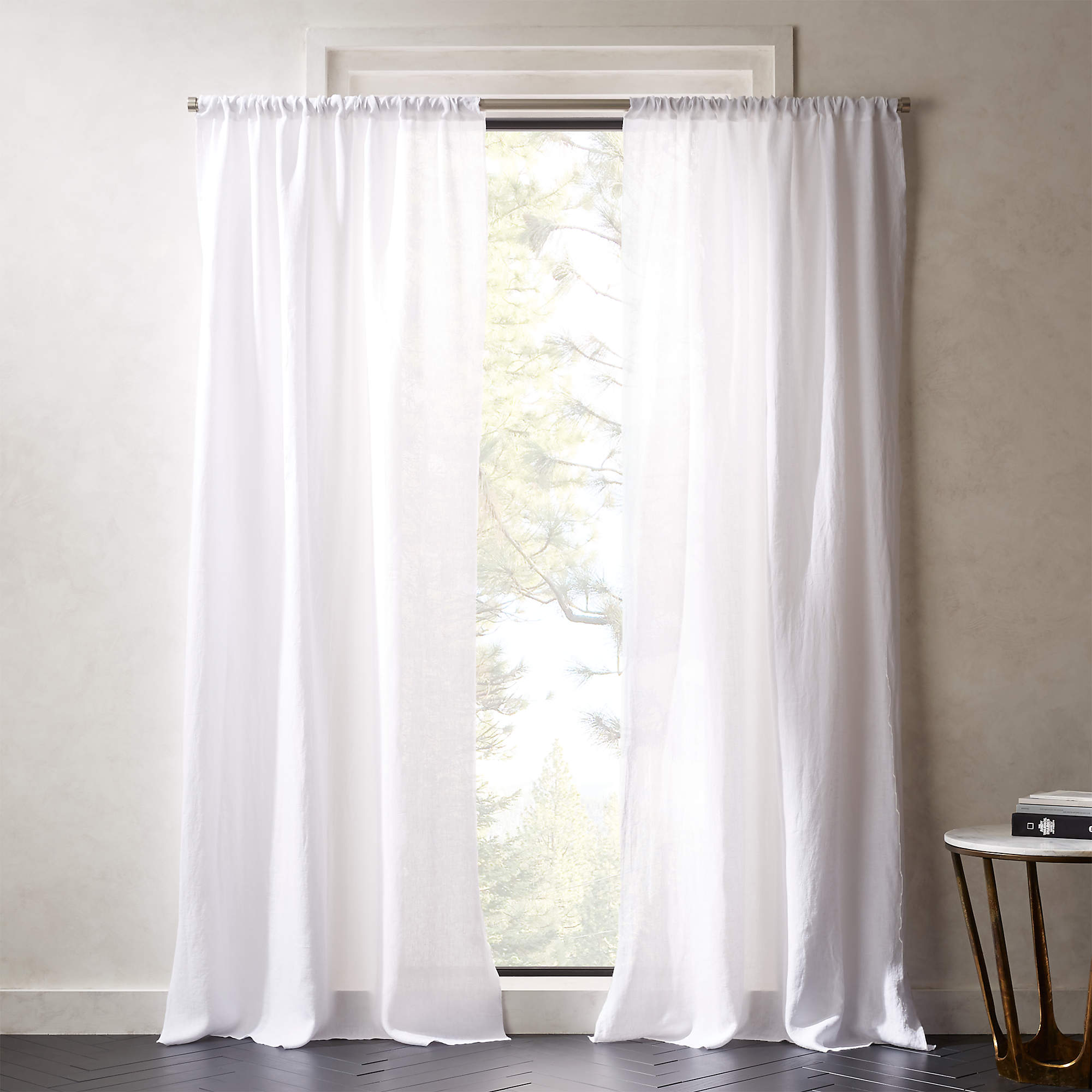 Shop WHITE LINEN CURTAIN PANEL from CB2 on Openhaus