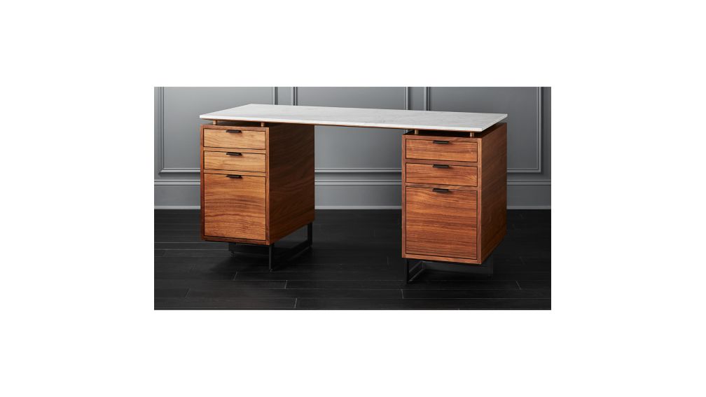 Fullerton Modular Desk with 2 Drawers + Reviews | CB2