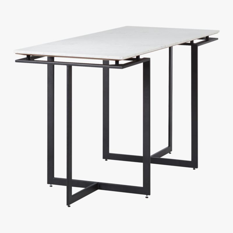 Fullerton Black Metal Desk with White Marble Top - image 6 of 9