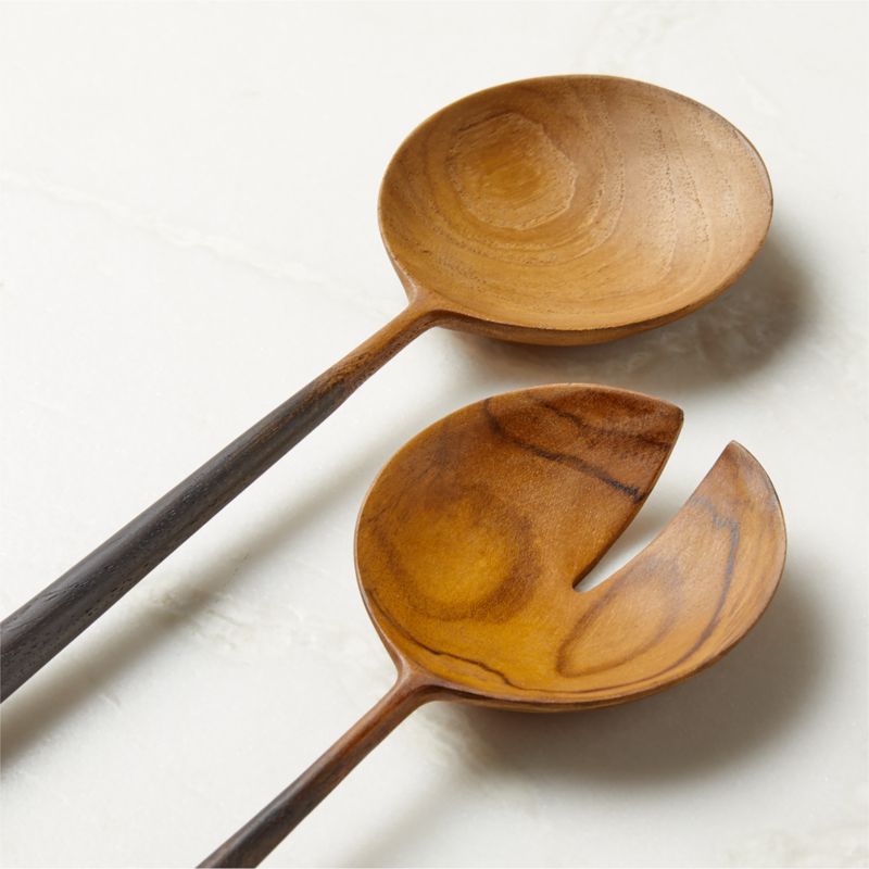 Fume Teak Salad Servers Set of 2 - image 1 of 3