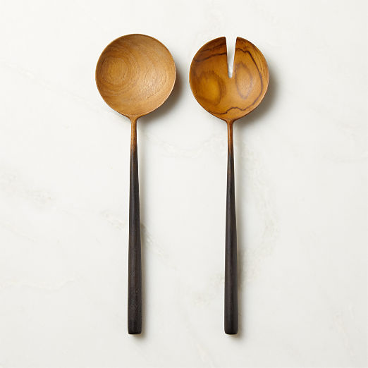 Fume Teak Salad Servers Set of 2