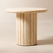 Fuoli Round Travertine Side Table