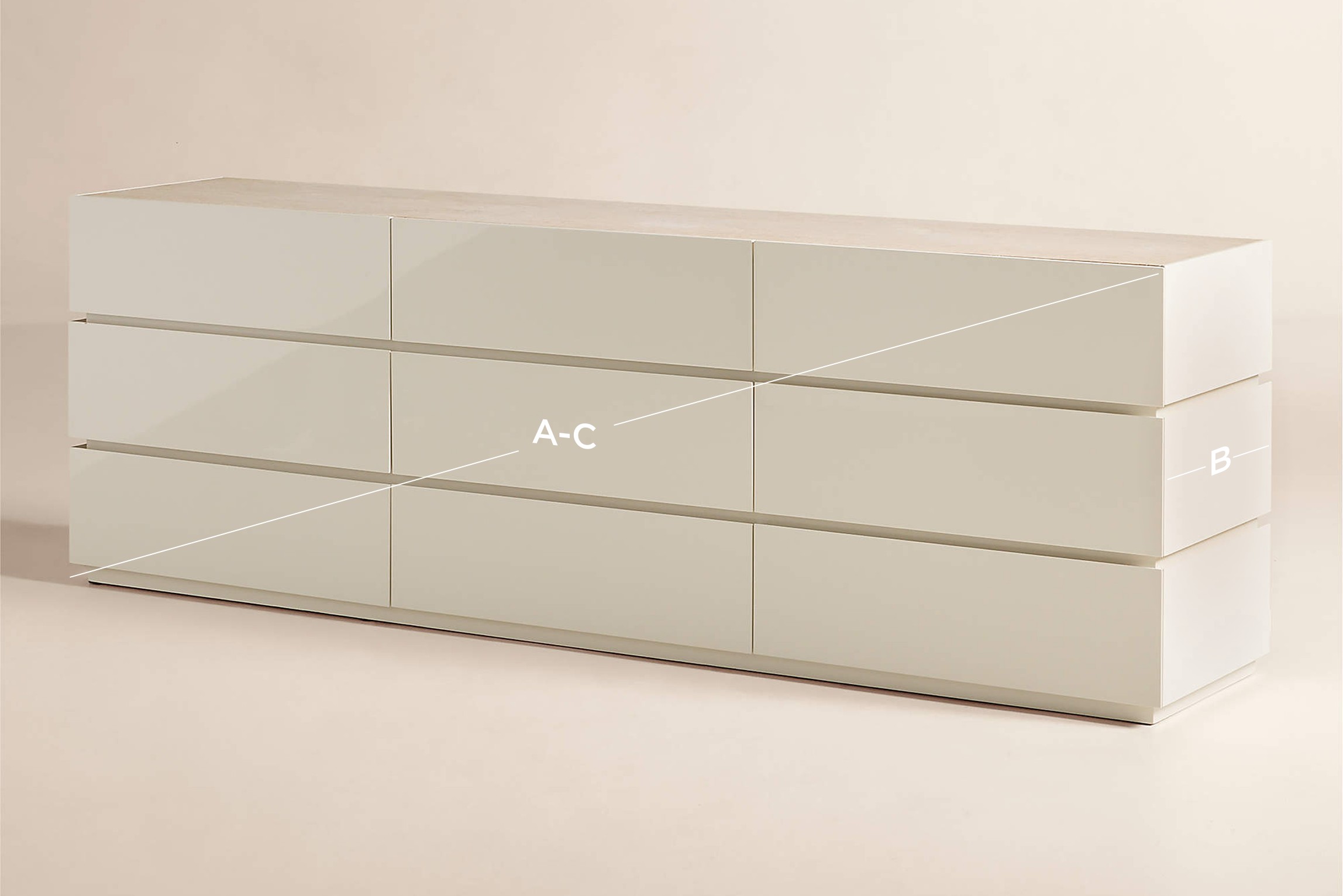 Measure dresser or bookcase