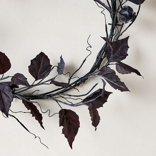 Faux Black Chinese Lantern Wreath 25"