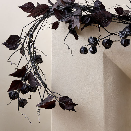 Faux Black Chinese Lantern Garland 72"
