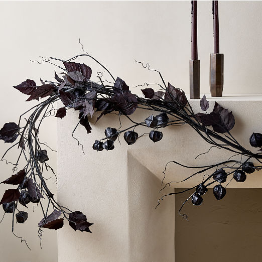 Faux Black Chinese Lantern Garland 72"
