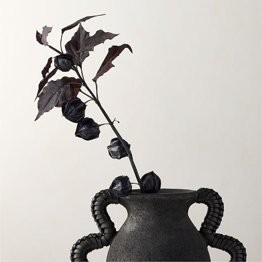 Faux Black Chinese Lantern Stem 27"