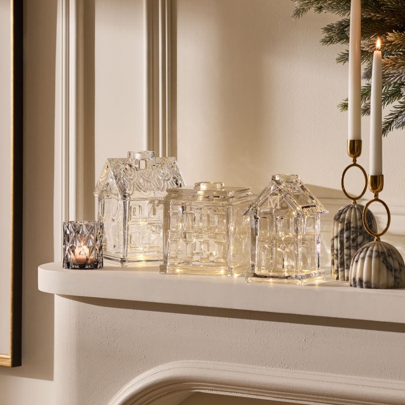 Clara Glass Holiday House Set of 3 - image 1 of 5