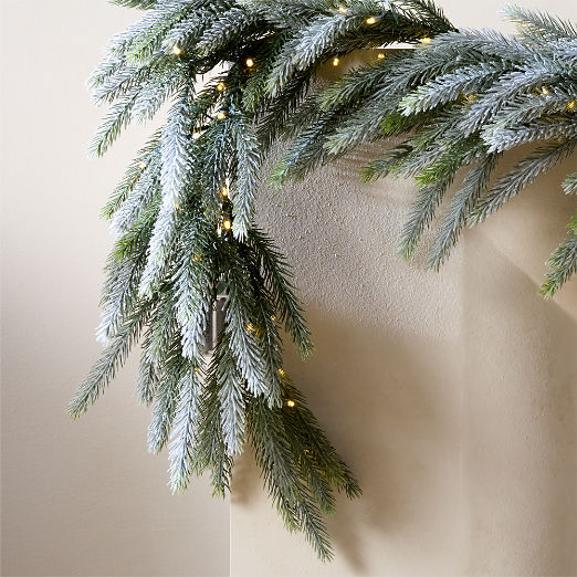 Faux Downswept Pine Pre-Lit LED Holiday Garland with Warm White Lights 84"