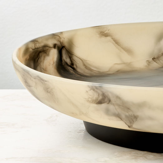 Faux Horn Resin Decorative Bowl Large