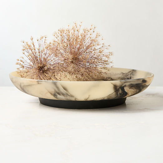 Faux Horn Resin Decorative Bowl Large