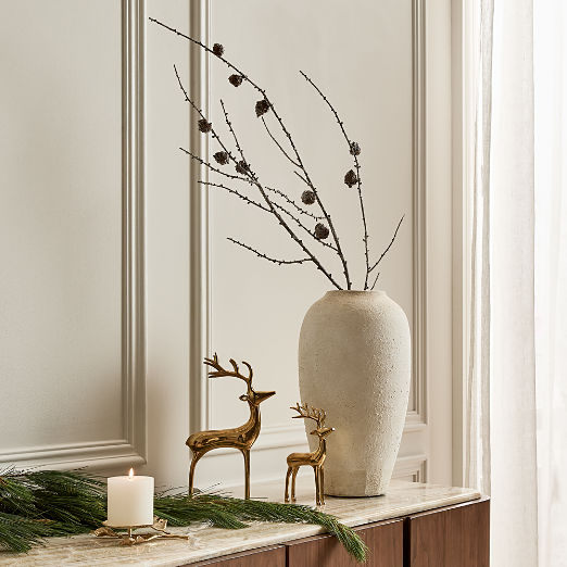 Faux Larch Flocked Holiday Stem 44"