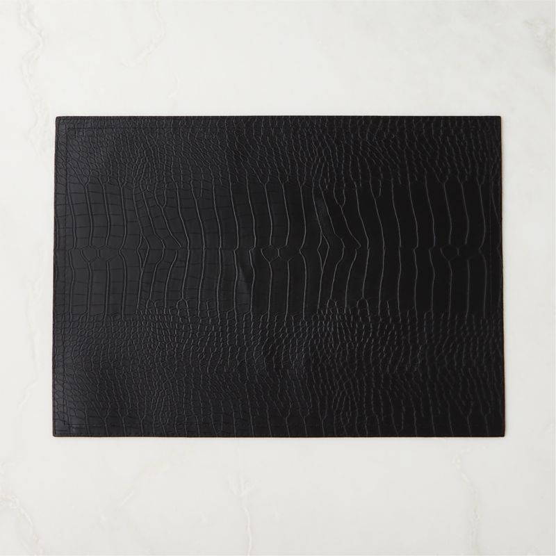 Black Faux Crocodile Leather Placemat + Reviews, CB2 in 2023