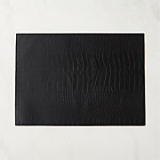 Faux-Leather Black Croc Rectangle Placemat