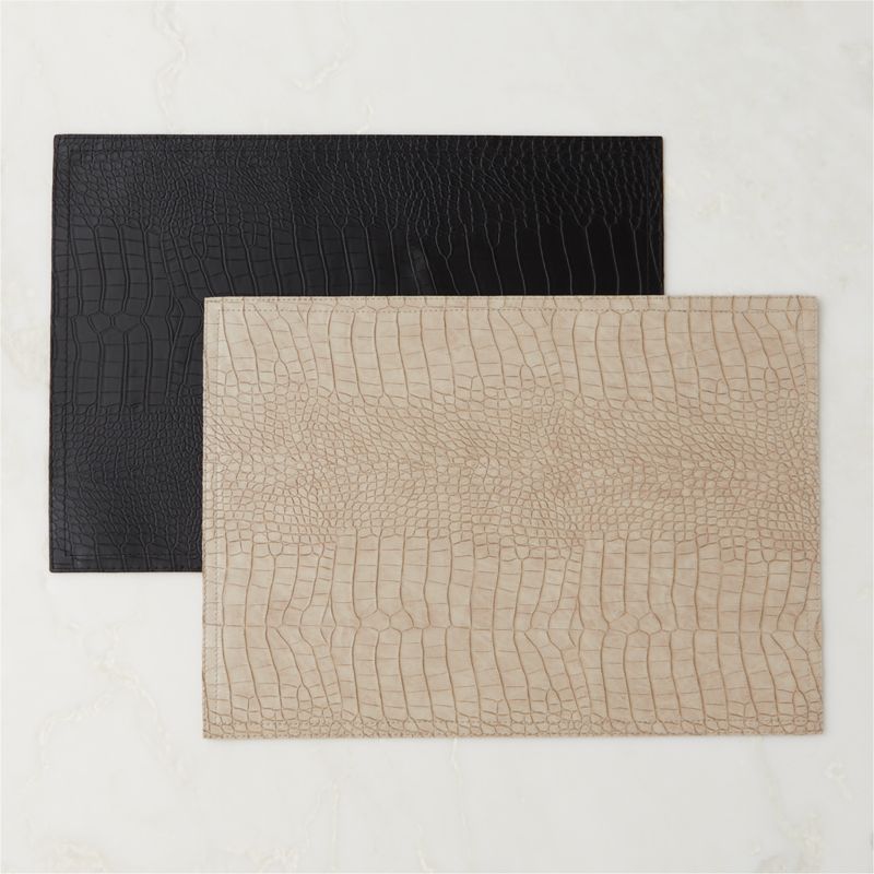 Croc Slate Faux Leather Embossed Placemat