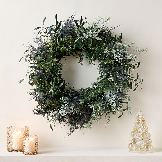 Faux Mixed Foliage Holiday Wreath 30"