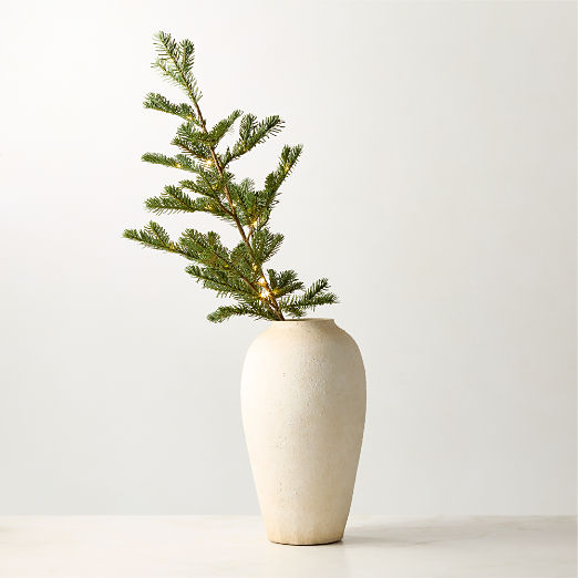 Faux Noble Fir Pre-Lit LED Holiday Stem with Warm White Lights 40"