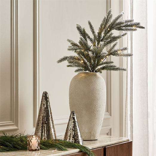 Faux Downswept Pine Pre-Lit LED Holiday Stem with Warm White Lights 36"