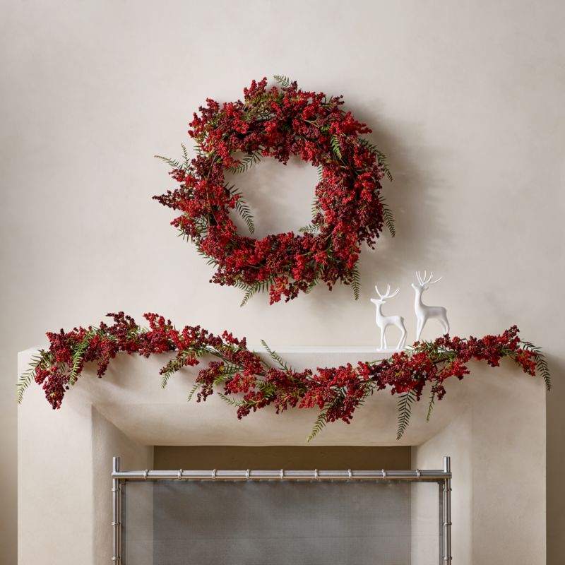 Viewing product image Faux Red Winter Berry Holiday Botanical Set - image 1 of 4