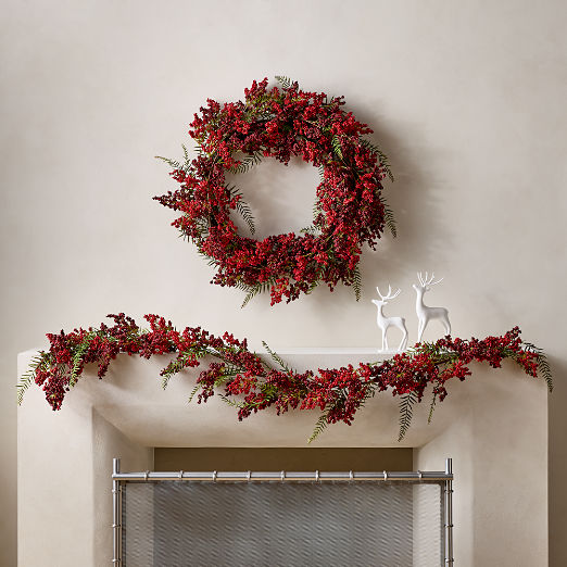 Faux Red Winter Berry Holiday Botanical Set