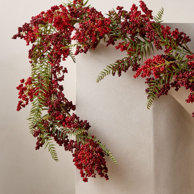 Faux Red Winter Berry Holiday Garland 72" - image 1 of 2