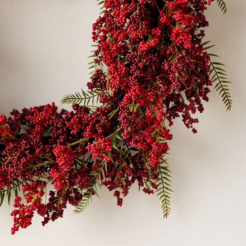 Faux Red Winter Berry Holiday Wreath 30" - image 1 of 3