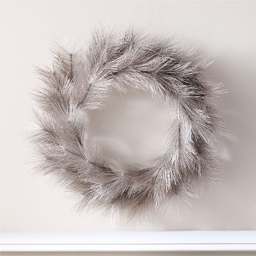 Faux Warm Silver Pine Holiday Wreath 31"