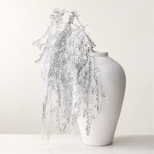 Faux Silver Willow Holiday Stem 24"