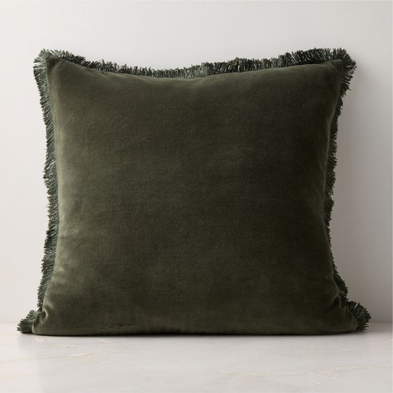 View Bettie Forest Green Velvet Throw Pillow Cover 20"x20" details