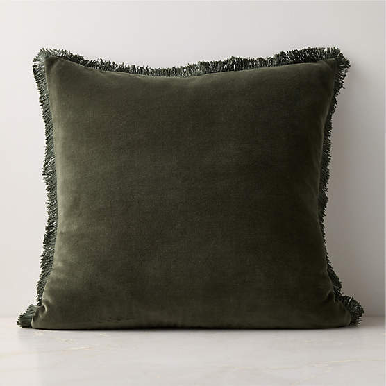 Bettie Forest Green Velvet Throw Pillow Cover 20"x20"
