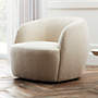 View Gwyneth Ivory Boucle Swivel Chair - image 1 of 10
