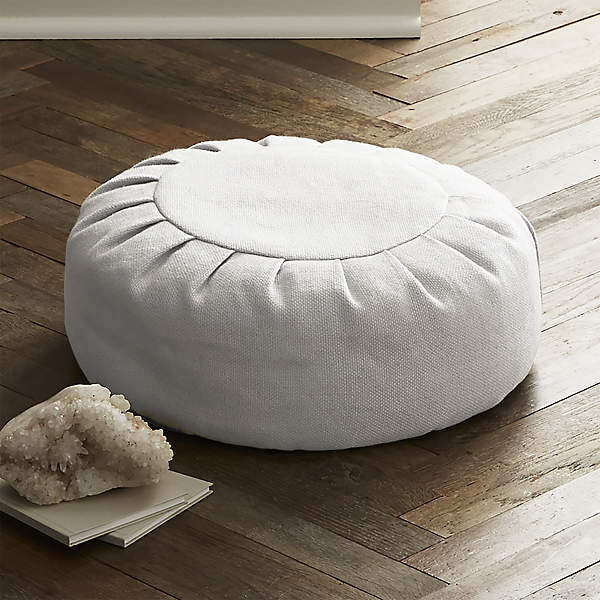 Sedona Small Zafu White Pleated Pillow Seat
