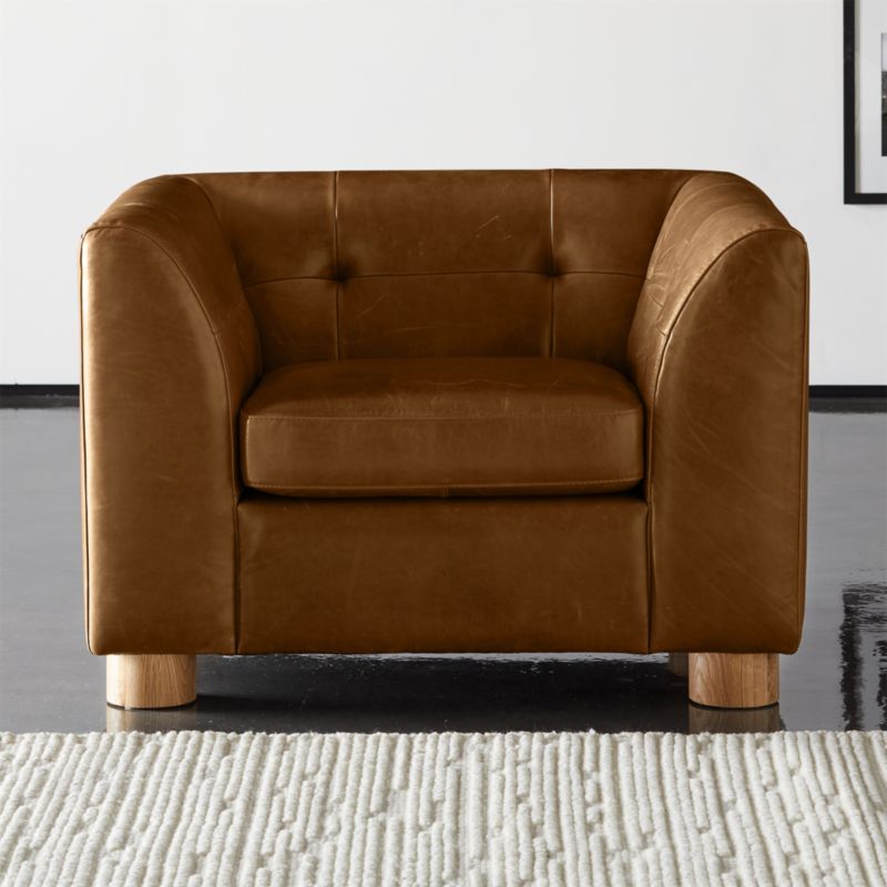 Kotka Tobacco Tufted Leather Chair SOLD OUT CB2