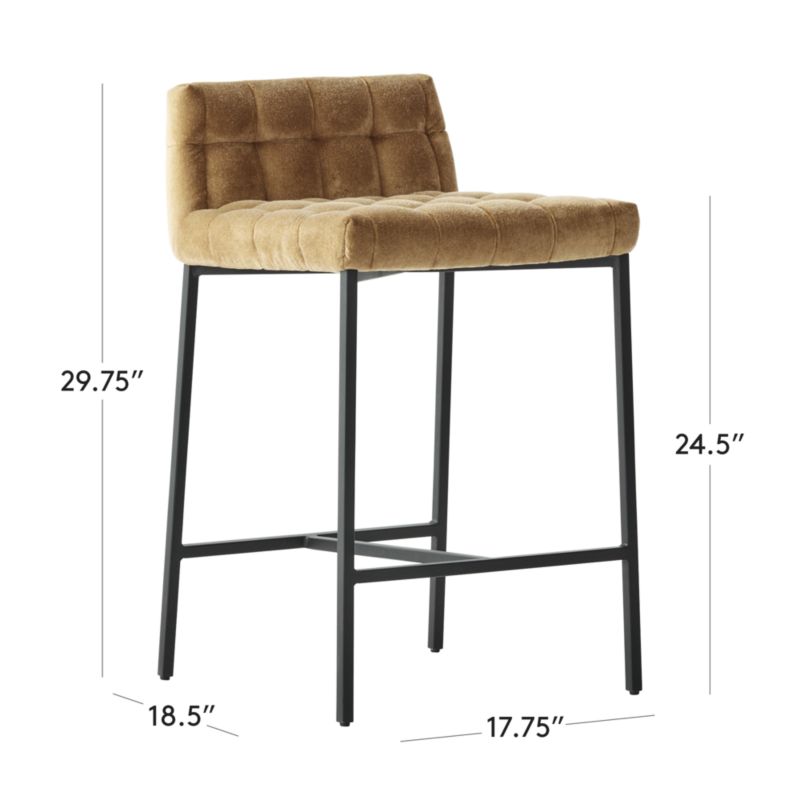 View Gabe Gold Tufted Low-Back Counter Stool - image 3 of 8